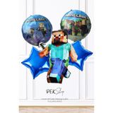 Minecraft Folyo Balon Seti 5li Minecraft Tema Doğum Günü Balonları - Çok Renkli - 1 Adet