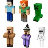 Minecraft Keşif Seti 4+ Yaş İçin Skeleton Cadı Creeper Steve Köylü Alex Hediyelik Figür - Siyah