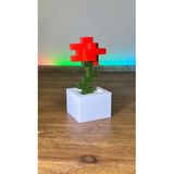 Minecraft Kırmızı Yeşil Çiçek Saksı (2. Nesil) Hediyelik Figürü