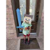 Minecraft Kostümü Cosplay Steve Kafası Maskesi Helmet