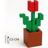 Minecraft Lale Kırmızı Saksı Tulip Çiçek Dekoratif Figür