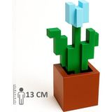 Minecraft Lale Mavi Saksı Tulip Çiçek Dekoratif Figür