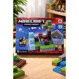 Minecraft Manyetik Yapı Blokları Mıknatıslı 50 Parça Blok Parçalar 2 Figürlü Kutulu Kaliteli Eğitici Set