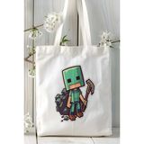 Minecraft Oyun Baskılı Bez Çanta Omuz Çantası Model 11
