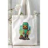 Minecraft Oyun Baskılı Bez Çanta Omuz Çantası Model 2