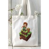 Minecraft Oyun Baskılı Bez Çanta Omuz Çantası Model 5