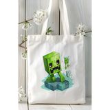 Minecraft Oyun Baskılı Bez Çanta Omuz Çantası Model 8