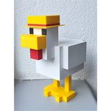 Minecraft Tavuk Figürü 15 cm - Dekoratif Oyuncak & Koleksiyonluk Biblo - Beyaz - Sarı