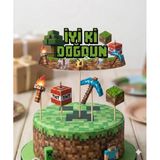 Minecraft Temalı Pasta Kürdan Seti 5'Li Doğum Günü Pasta Süsleme Dekoru