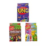 Minecraft Uno + Pokemon Uno + Stitch Uno Oyun Kartları 3'Lü Set