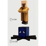 Minecraft Villager Köylü ve Squid Kalamar Set Hareketli Eklemli Figür - Lacivert