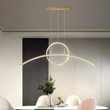 Minel Dekor LED Lıghtıng Minel Dekor Hala Yay Model LED 80CM, Masa Üstü Sarkıt, Modern Aydınlatma, Dekoratif - Gold