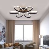Minel Dekor LED Lıghtıng Minel Dekor Papatya Model LED 50CM, Tavan Lambası, Modern Aydınlatma, Dekoratif Şık Avize - Gövde - Siyah