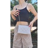 Minel Fashion Gold Zincir Askılı Kapitone Desenli Gri Kadın Omuz ve Çapraz Çanta - 14x20