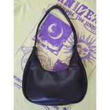 Minel Fashion Kadın Siyah Fermuarlı Baget Kol Çantası