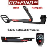 Minelab Go-Fınd 22 İzmit Dedektör Metal Altın Define Dedektörü Katlanabilir Hafif Hobi Dedektörü - Açık halde: 130,5 cm (51,4 inç), Katlanmış halde: 55,5 cm (21,9 inç)