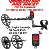 Minelab Vanquısh 560 Pro-Pack Metal Altın Define Arama Dedektörü Multi-Iq 2 Başlıklı - Siyah