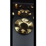 Mineli-Aşk Metal Gold Çiçek Detayli 6' Lı Çay Tabağı atkcaytb12