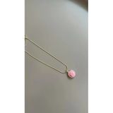 Mineli Kapaklı Kolye - Pembe