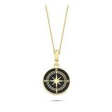 Mineli Pusula Altın Kaplama Kolyel RZ9 (Gold)