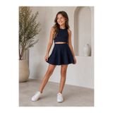 MİNELLA Kız çocuk şortlu tenis eteği ve crop takım