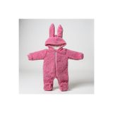 Minelora Kids | Sevimli Tavşan Kulaklı Erkek Bebek Tulumu | Peluş Kışlık Kapüşonlu Tulum | 0-9 Ay