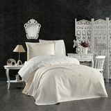 Minelya Home 5 Parça Lastikli Çarşaflı, 3D Kelebek Desenli Çocuk Odası Pamuklu Tek Kişilik Nevresim Takımı - 160 x 220 cm - Krem