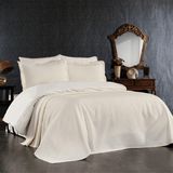 Minelya Home 7 Parça Pamuklu Pike Yatak Örtülü Bahar Koleksiyonu Mimoza Nevresim Takımı - 200 x 220 cm - Ekru