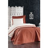 Minelya Home Collection 5 Parça Pamuklu, Pike Yatak Örtülü Bella Kiremit Tek Kişilik Nevresim Takımı