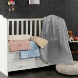 Minelya Home . Pamuk 3D Kelebek Desenli Bebek Pike Örtüsü - Gri - 0 - 3 Yaş