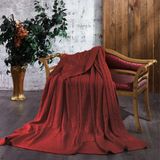 Minelya Home Triko Örgü Battaniye 220X240 cm Çift Kişilik Büyük Boy - 220 x 240 cm - Bordo