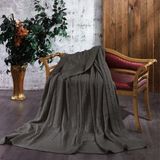 Minelya Home Triko Örgü Battaniye 220X240 cm Çift Kişilik Büyük Boy - Antrasit - 220 x 240 cm