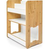 Minera 0-6 Yaş Martı Montessori Ahşap Çocuk Kitaplığı ve Oyuncak Toplama Ünitesi