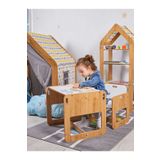 Minera 2-4 Yaş Kumru Ahşap Montessori Aktivite Oyun Çalışma Masa Ve Sandalye Seti(1 Masa+1 Sandalye)
