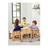 Minera 2-4 Yaş Kumru Ahşap Montessori Aktivite Oyun Çalışma Masa Ve Sandalye Seti(1 Masa+2 Sandalye)