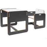 Minera 2-4 Yaş Kumru Model Ahşap Montessori Aktivite Oyun Çalışma Masa Ve Sandalye Seti (1 Masa + 1 Sandalye) / Antrasit