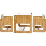 Minera 2-4 Yaş Kumru Model Ahşap Montessori Aktivite Oyun Çalışma Masa Ve Sandalye Seti (1 Masa + 2 Sandalye) - Kahverengi