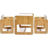 Minera 2-4 Yaş Kumru Model Ahşap Montessori Aktivite Oyun Çalışma Masa ve Sandalye Seti (1 Masa - Çok Renkli