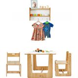Minera 2-4 Yaş Turna Ahşap Montessori Çocuk Oyun, Aktivite Masası Sandalyesi ve Askı Ünitesi Seti