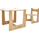 Minera 2-4 Yaş Turna Model Ahşap Montessori Aktivite Oyun Çalışma Masa Ve Sandalye Seti (1 Masa + 1 Sandalye) - Kahverengi