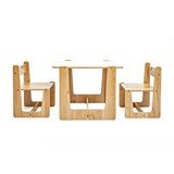 Minera 2-4 Yaş Turna Model Ahşap Montessori Aktivite Oyun Çalışma Masa Ve Sandalye Seti (1 Masa + 2 Sandalye) - Kahverengi