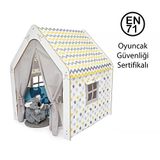Minera 3-6 Yaş Çocuk Oyun Evi / Çadırı - Beyaz Sarı