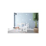 Minera 4-6 Yaş Martı Ahşap Montessori Aktivite Çalışma Masa Sandalye Seti(1 Masa+1 Sandalye)/Beyaz