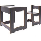 Minera 4-6 Yaş Martı Model Ahşap Montessori Aktivite Çalışma Masa Ve Sandalye Seti (1 Masa + 1 Sandalye) / Antrasit