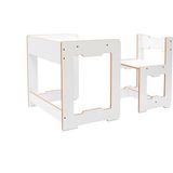 Minera 4-6 Yaş Martı Model Ahşap Montessori Aktivite Çalışma Masa Ve Sandalye Seti (1 Masa + 1 Sandalye) / Beyaz