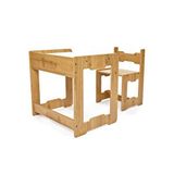 Minera 4-6 Yaş Martı Model Ahşap Montessori Aktivite Çalışma Masa Ve Sandalye Seti (1 Masa + 1 Sandalye) - Kahverengi