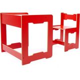 Minera 4-6 Yaş Martı Model Ahşap Montessori Aktivite Çalışma Masa Ve Sandalye Seti (1 Masa + 1 Sandalye) / Kırmızı