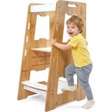 Minera Ahşap Montessori Öğrenme Kulesi 2-6 Yaş Kahverengi Dayanıklı Tasarım ile Güvenli Kullanım