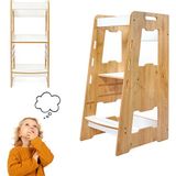 Minera Ahşap Montessori Öğrenme Kulesi 2-6 Yaş - Kahverengi