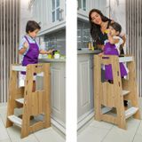 Minera Ahşap Montessori Öğrenme Kulesi / 2-6 Yaş/Naturel